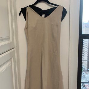 Open back dress (beige and black)